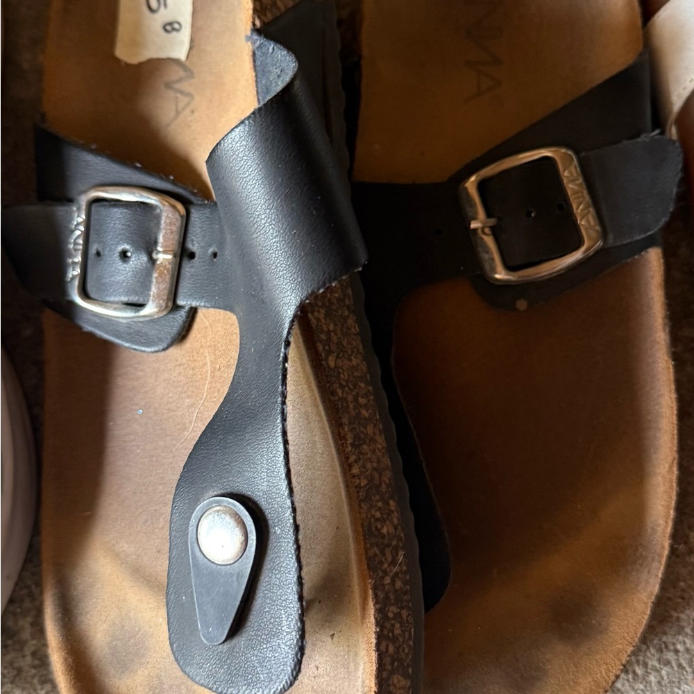 Black Buckle Sandals